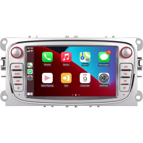 Carplay Autoradio Android 13 Pour Ford Focus/C-Max/S-Max/Galaxy/Fusion/Transit Connect Avec Android Auto, Radio à écran Tactile 7'' Avec Mirrorlink BT WiFi GPS FM/RDS EQ SWC+caméra De Recul&Mic