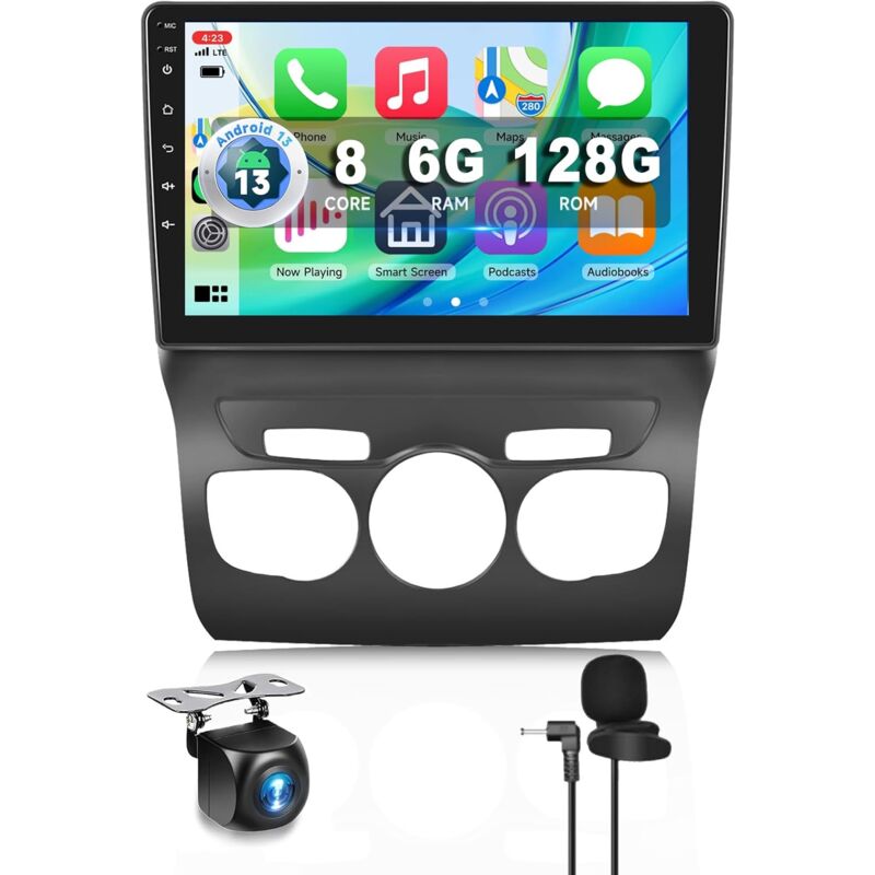 【8 Cœur 6+128G】 Hodozzy Carplay Autoradio pour Citroën C4L C4 DS4 2013-2017, 10 Pouces Ecran Tactile Android Autoradio avec Android