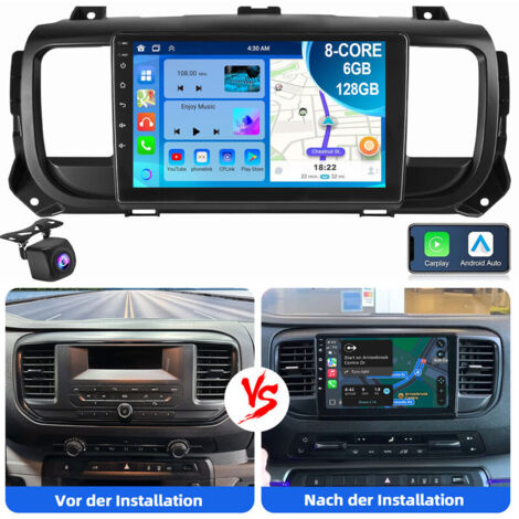 8 cœurs Android Autoradio GPS Pour Citroen Jumpy Peugeot Expert SpaceTourer 6+128G CAM