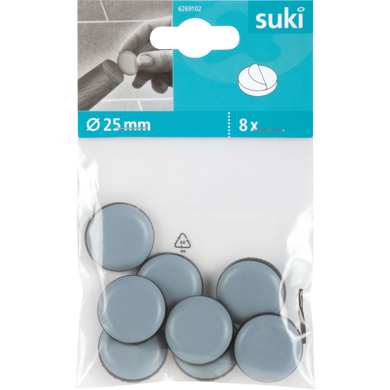 

Fix-o-moll - 8 Conteras deslizantes adhesivas de D25mm