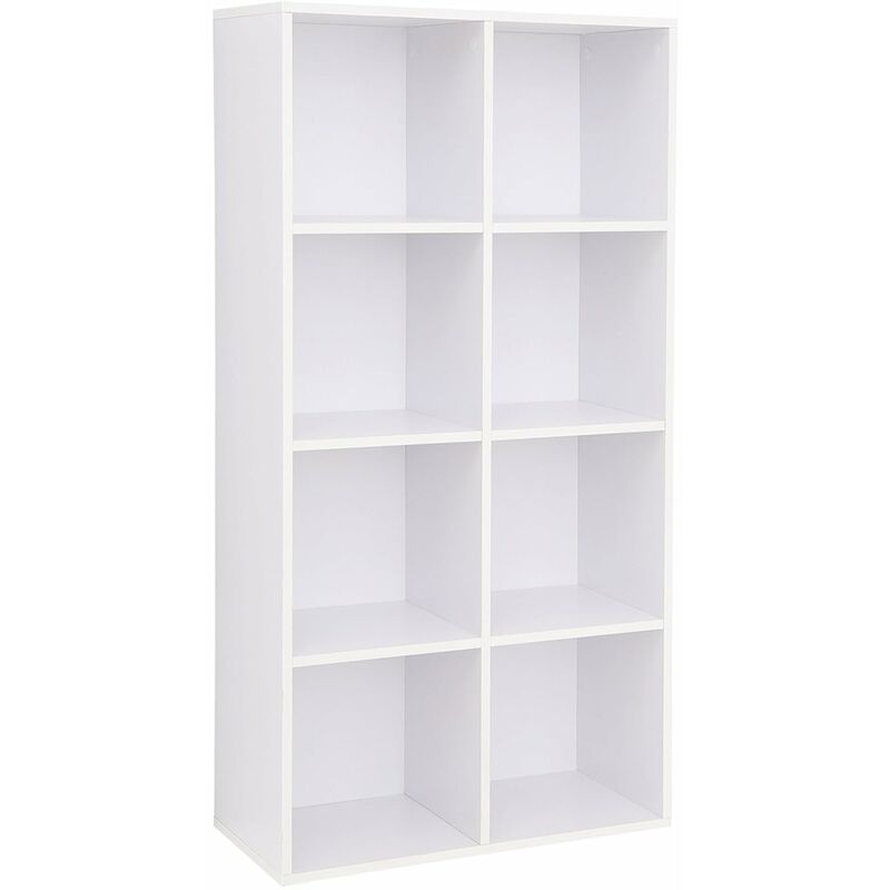 8 Cube Storage Bookshelf Wooden Bookcase And Display Shelf Freestanding Cabinet Unit For Office Home White Lbc24wt