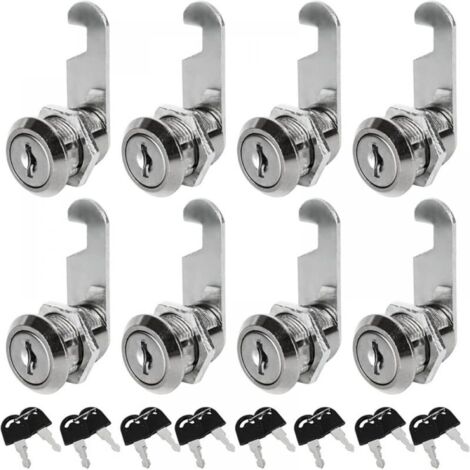 8 cylindres de serrure universels en acier inoxydable - 30 mm, compatibles avec une seule clé