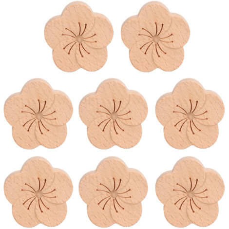 8 Diffuseurs d'huiles essentielles pour voiture en bois de hêtre naturel, forme fleur de prunier, compact et portable