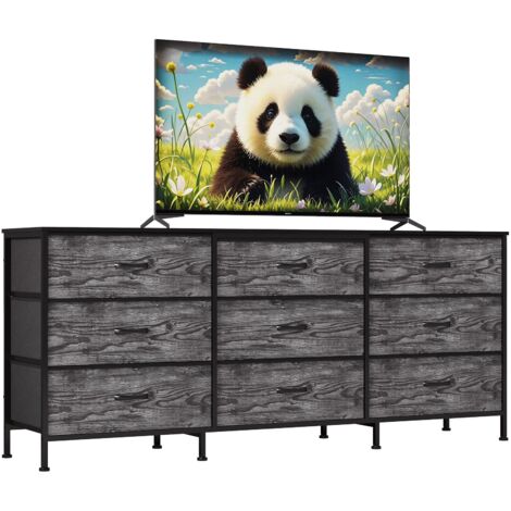 8-Drawer Fabric Dresser with Metal Frame & Wood Top, TV Stand Storage for Bedroom/Living Room, Deco