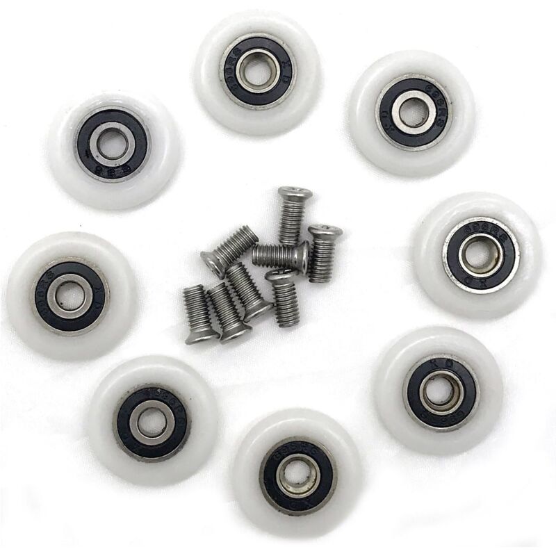 Serbia 8 Rodillos Para Mampara De Ducha (23 Mm Con Tornillos)