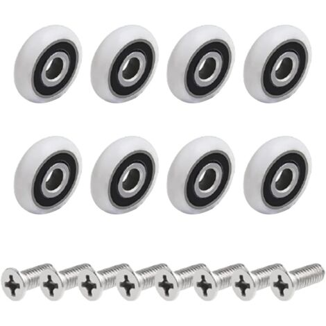 8 Duschtürrollen (25 mm M5-Schraube)