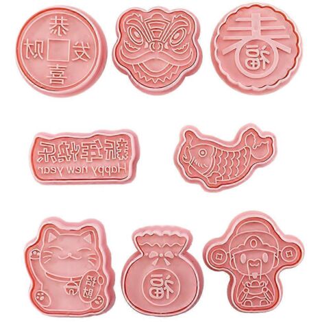 8 Emporte-pièces en PP pour Biscuits de Fête, Moules à Pâtisserie Réutilisables pour Célébrations