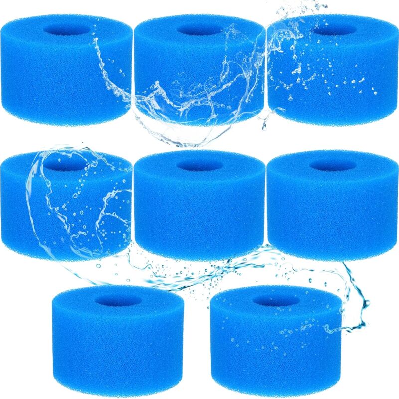 8 éponges filtrantes de type S1, filtre de spa en mousse S1, cartouche filtrante réutilisable, mousse filtrante de piscine, piscine réutilisable et