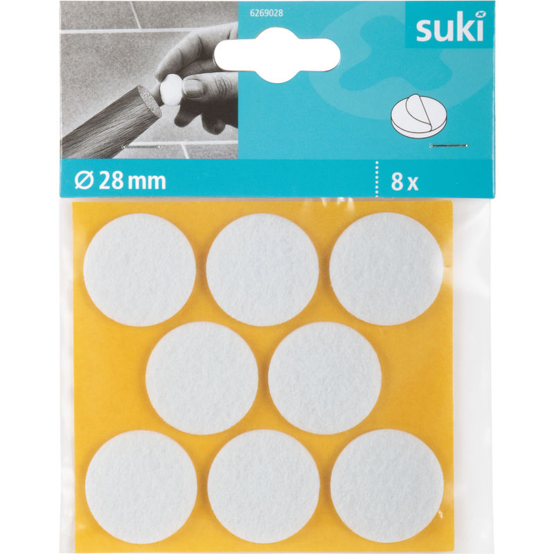 

Fix-o-moll - 8 Fieltros precortados adhesivos con acabado blanco y D28mm