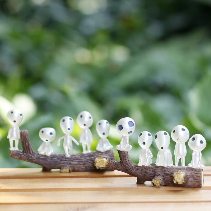 8 figuras de elfo de árbol, estatuas luminosas en miniatura, adorno de resina de micro paisaje, decoración de jardín, para patio, balcón, patio,