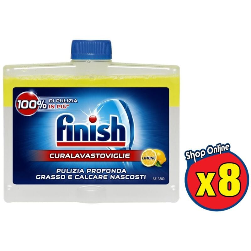 Image of 8 Finish cura lavastoviglie igienizzante limone 250 ml