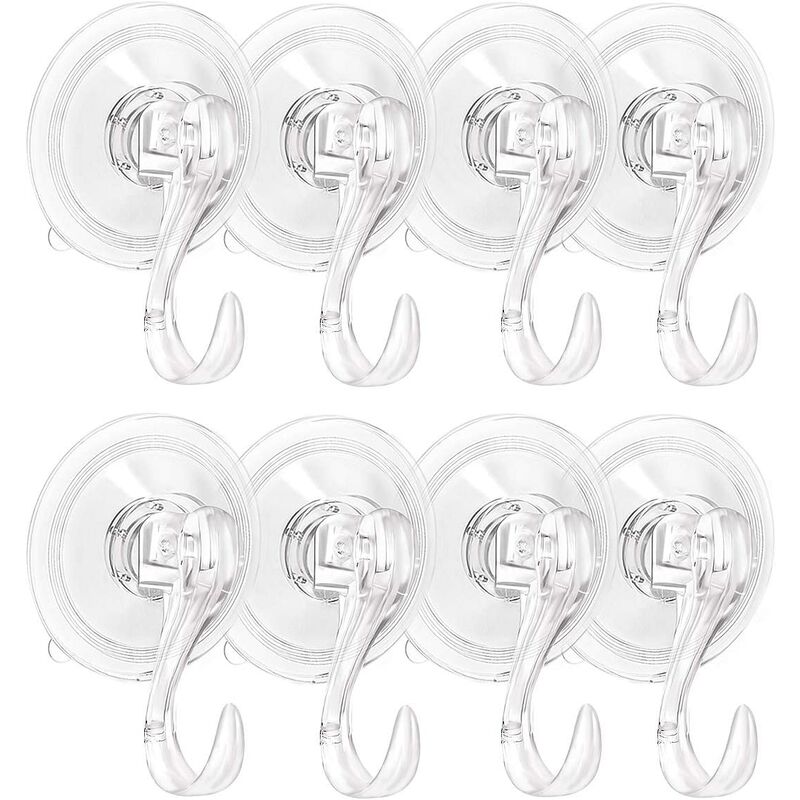 

8 ganchos de ventosa para uso pesado, fuertes ventosas con ganchos, grandes, transparentes, reutilizables, para ventosa, para ducha, baño, toalla,