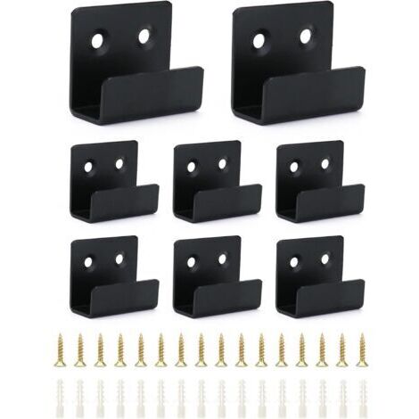 8 ganci da parete resistenti con viti, staffa robusta in acciaio inossidabile per esporre piastrelle in ceramica, cornici per foto, specchi, colore nero, larghezza interna 16 mm