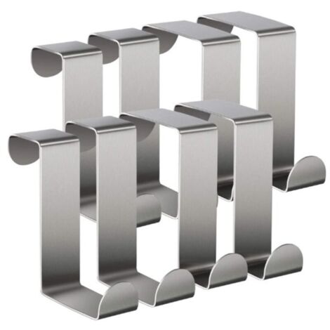 8 ganci reversibili in acciaio inox a forma di Z, per porte standard, cassetti, armadi, mobili, cucine