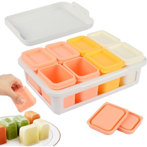 8 Gourmet Silicone Pots for Babies – 50 ml Frosted Gradient  Leak-Proof Airtight Lids  Resistant Oven/Microwave  Healthy & Fun Storage, style 1