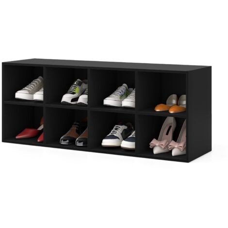 8 Grid Shoe Bench 2 in 1 Shoe Organizer Entryway Modern Storage Cabinet