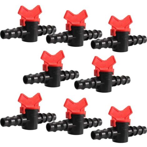 8 grifos para manguera, grifo para manguera, válvula de cierre de 16 mm para control de riego de jardín