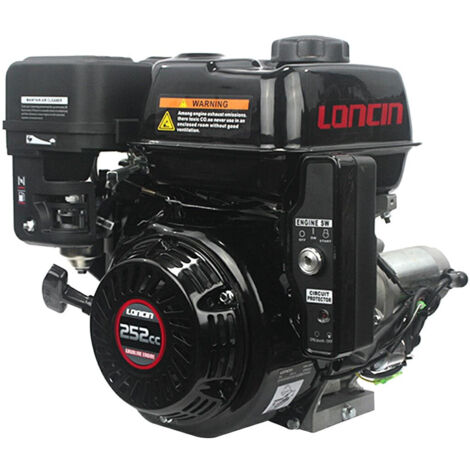 8 HP Avv.Elettrico LONCIN G252 FD T/Q Motore Benzina Albero Cilindrico 25,4 mm