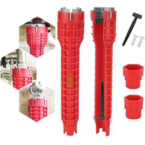 8-in-1-Armaturen-Steckschlüssel – Werkzeug zur Montage von Waschbeckenarmaturen – für WC, Waschbeckenarmatur, Badezimmer und Kücheninstallationen