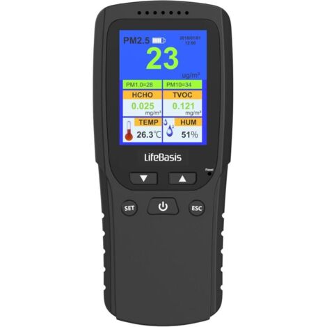 8-in-1-Luftqualitätsmonitor PM2,5 / PM1,0 / PM10 / HCHO / TVOC / AQI / TEMP / HUM Tragbarer Luftqualitätsmonitor und Detektor für Cha