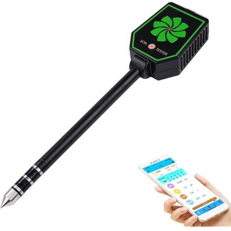 8 In1 Testeur ph Sol Testeur humidité Plante Hygrometre Plante PH/EC/salinité/fertilité/température de l'air/température du Sol/lumière/humidité du Sol Se connecte à l'application Mobile.