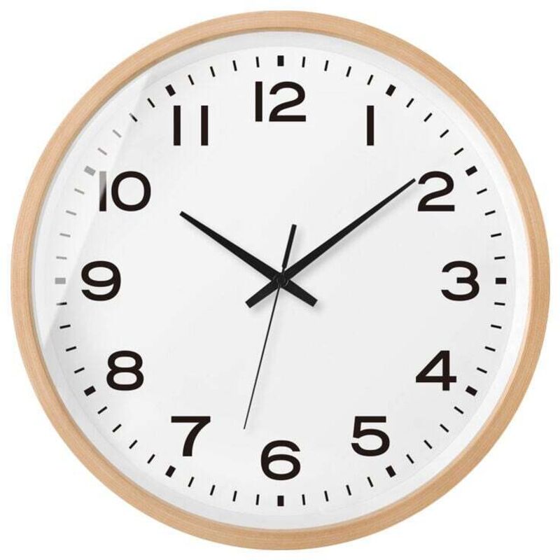 Sunxury - 8 inch Horloge murale ronde en bois clair style rétro, silencieuse et sans tic-tac, pour salon, chambre à coucher, cuisine