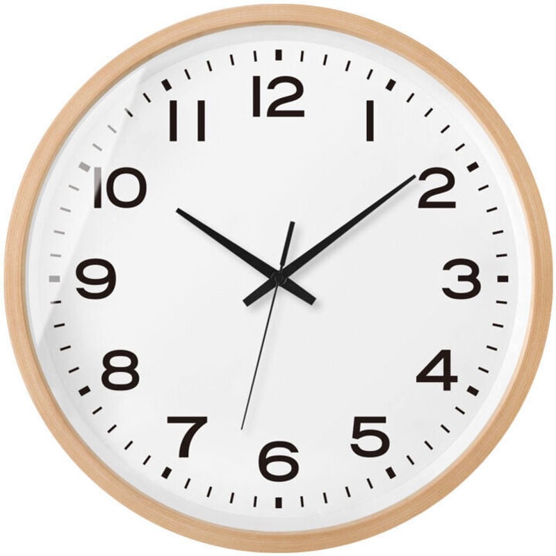 8 inch Horloge murale ronde en bois clair style rétro, silencieuse et sans tic-tac, pour salon, chambre à coucher, cuisine
