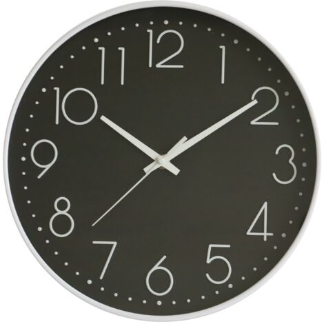 8 Inch Silent Wall Clock Non Ticking Decorative Easy to Read Round Wall Clock for Home Livingroom White Frame Black Bootom White Word
