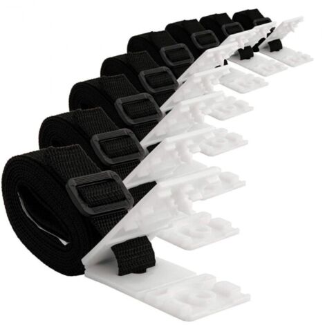 8 kits de fixation pour couvertures solaires de piscine, sangles et colliers de fixation, rubans adhésifs en nylon, plaques de fixation, boucles