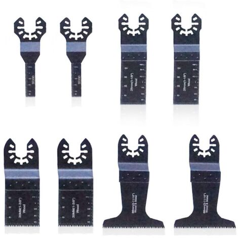 8 - Lame de scie oscillante - Accessoire outil multifonction - Coupe bois et plastique - Acier carbone - Noir - 10x28x35x68mm