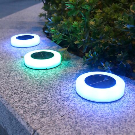 8 LED Solar Lawn Yard LED Night Solar Puissance Solar Solar Solar Blight Bannière Voie d'extérieur Piste de Soleil Solde Streaming Stailles Decking Lumière 3 Pack,RGB