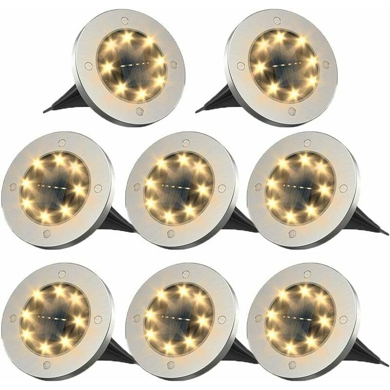 8 led Solar Outdoor Lights, Solar Garden Street Light, Outdoor Street Light for the, Sidewalk, Decoration for Lawn, Driveway, Sidewalk, Patio,