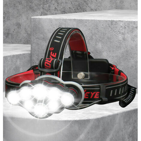 8 LED-Stirnlampe, 8 Beleuchtungsmodi, superhelle, wiederaufladbare USB-Arbeitsleuchte, 2500 lm, T6, 90° verstellbar, extrem leistungsstarke, wasserdichte Stirnlampen – Camping, Joggen, Radfahren, Klet