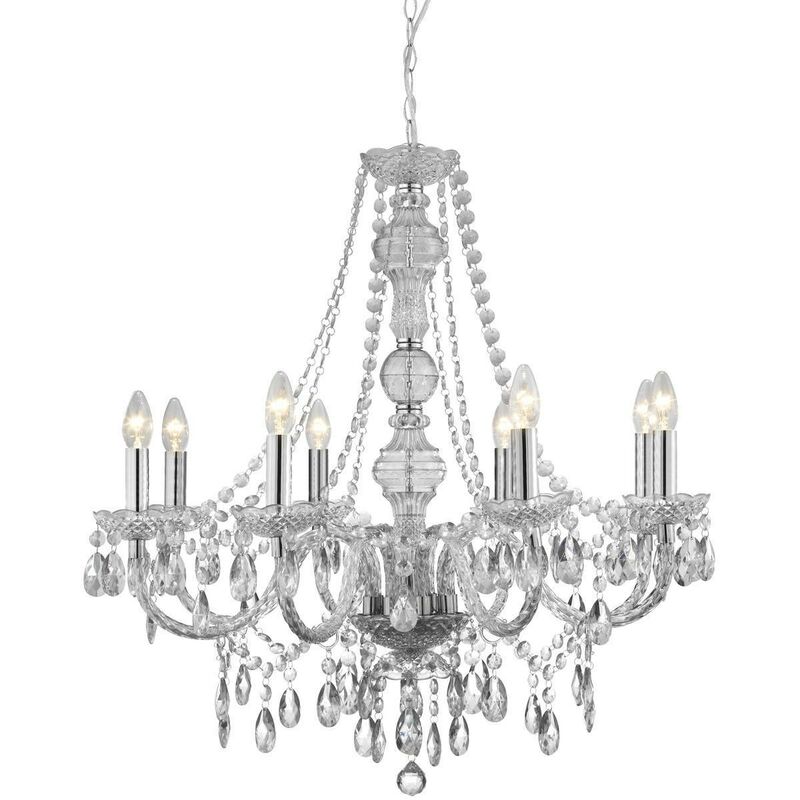 Marie Therese - 8 Light Chandelier Chrome Finish Acrylic Marie Therese, E14 - Searchlight