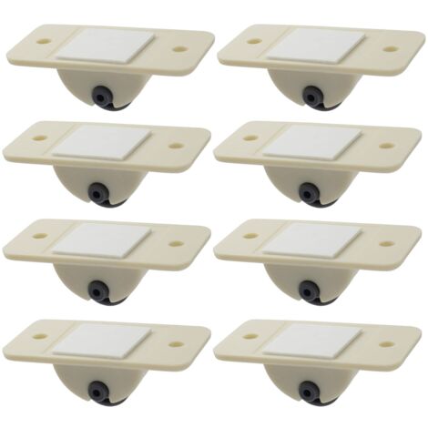 8 mini roulettes pivotantes auto-adhésives, non pivotantes, en plastique ABS robuste