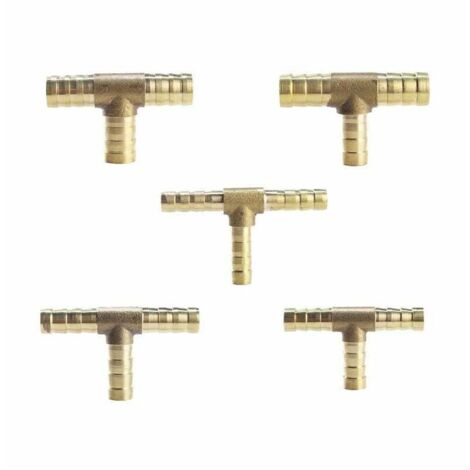 (8 mm) 5 pieces T-shaped fuel tank accessory with 3 ports for compressed air gas tank,
