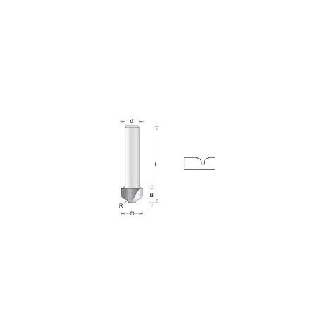8 mm fraise quart-de-rond avec roulement 25.4X49X6.3 HIKOKI 754092