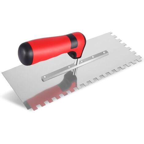 8 mm Zähne, Edelstahl-Glattschaber, professioneller Edelstahlschaber, Fliesenmontageschaber, ergonomischer Griff