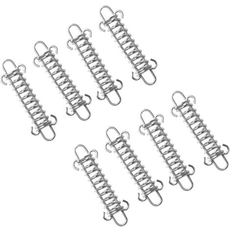 8 molle di tensione in acciaio inossidabile, accessori per il fissaggio di vele ombreggianti, clip ad occhiello per tende