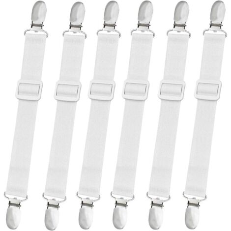 8 Pack Adjustable Bed Sheet Straps, Bed Sheet Grippers, Elastic Fitted Sheet Holder, Fitted Sheet Strap Clips for Mattress Covers, Sofa Cushion, Clothing