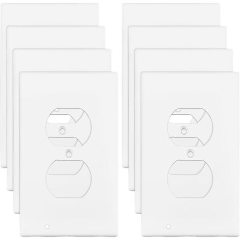 8 Pack Couvercle de Prise Duplex Plaque Murale Métallique de Diamètre pour Prise Électrique (11.4x6.9cm prises Standard) avec Interrupteur.