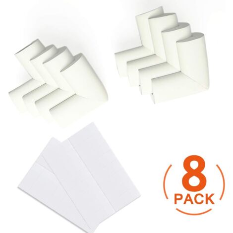 [8 Pack] Soft Foam Table Corner Protectors, Baby Safety Corner Guards, Right Angle Shockproof Corner Protectors with Resistant Adhesives for Tables and All Sharp Furniture (No Smell)