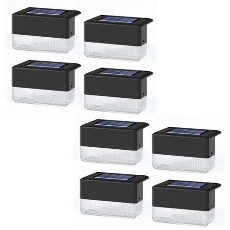 8 Pack Solar Railing LED Lights, Solar Lights Outdoor, Solar Step Light Waterproof Solar Step Light Used for Stairs, Fence, Deck, Garden, Patio Y