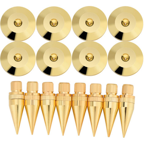 8 Paires de Pointes d'Isolation en Cuivre 36 mm pour Enceintes, Supports Antivibratiles