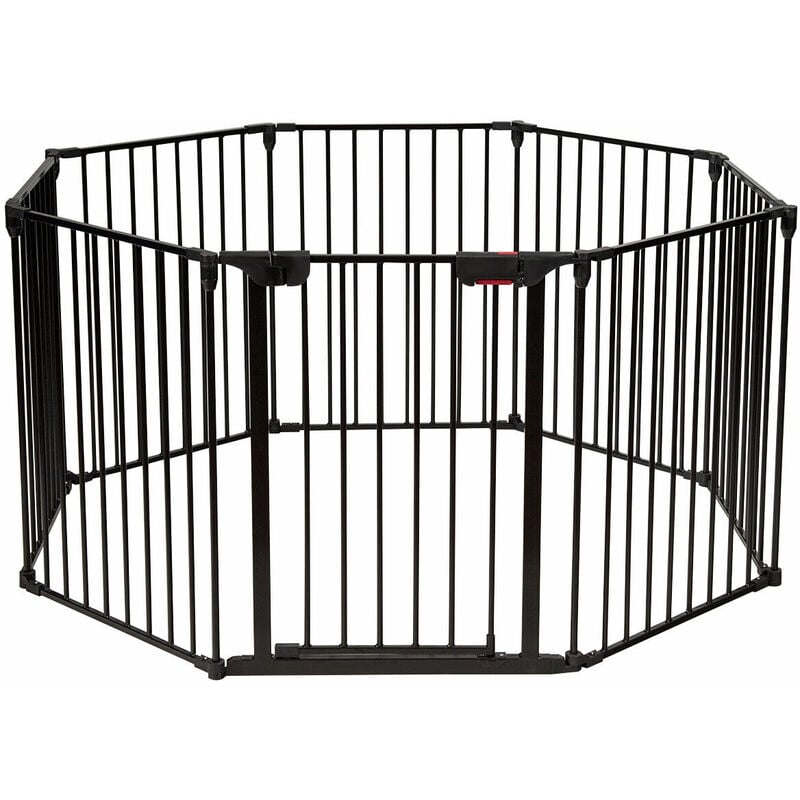 8 Panel Baby Metal PlayPen Pet Fence Playpen Foldable Room Divider 3 in 1 Black