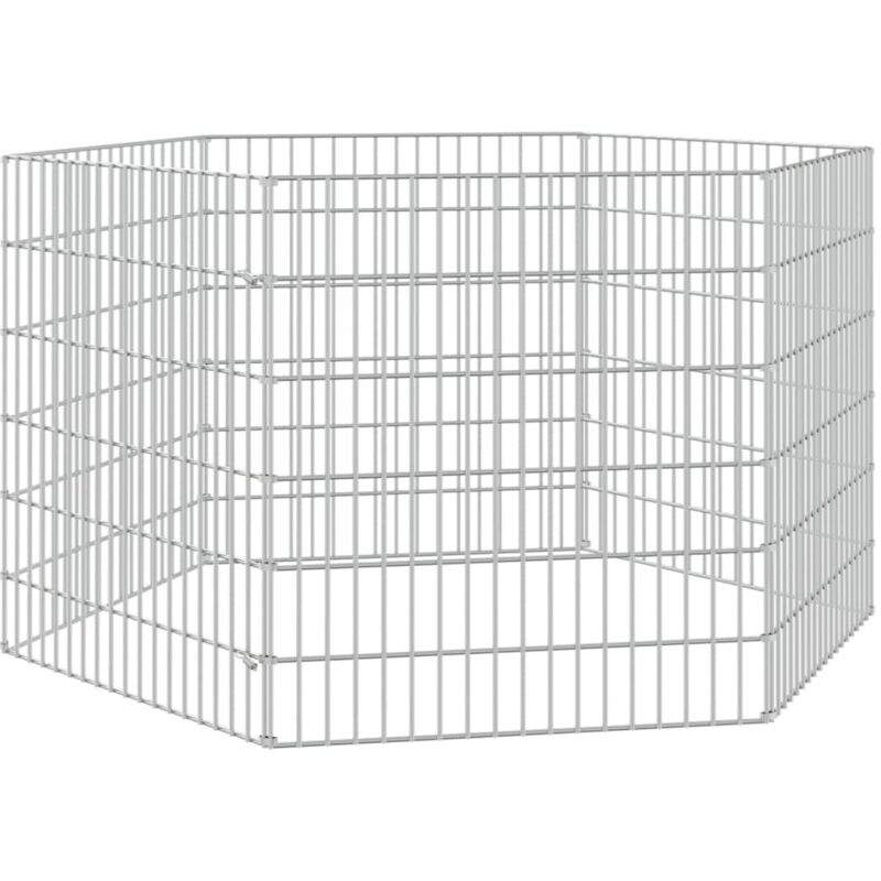 Free Range Animal Enclosure 6-panel 54x60 Cm Galvanised Iron Vidaxl