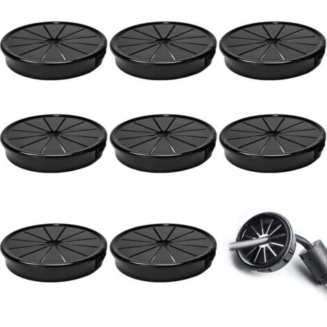 8 passe-câbles, clips de 60 mm de diamètre, passe-câbles ronds en nylon pour câbles de bureau, noirs