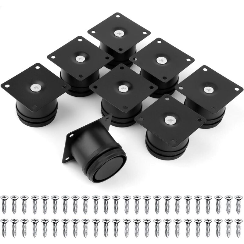 8 patas para muebles, patas ajustables de 50 mm con 48 tornillos, patas de cama universales ajustables, altura ajustable de 0 a 15 mm, patas para