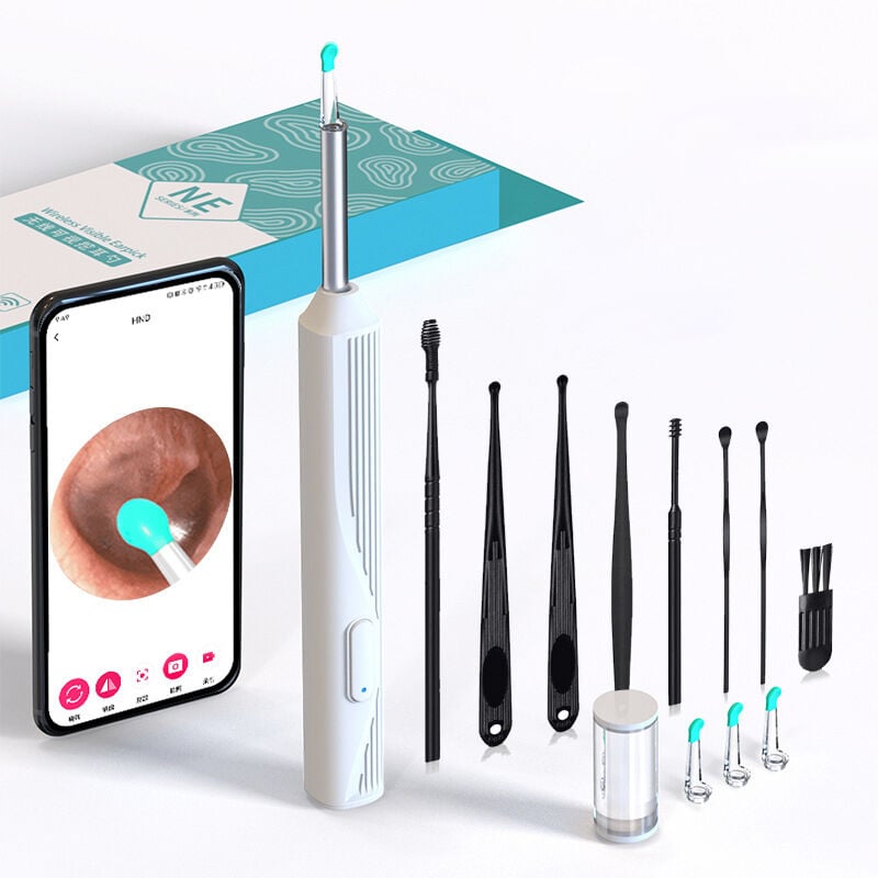 Fei Yu - 8 pcs 1080P Otoscope de nettoyage des oreilles sans fil Outil de nettoyage des oreilles