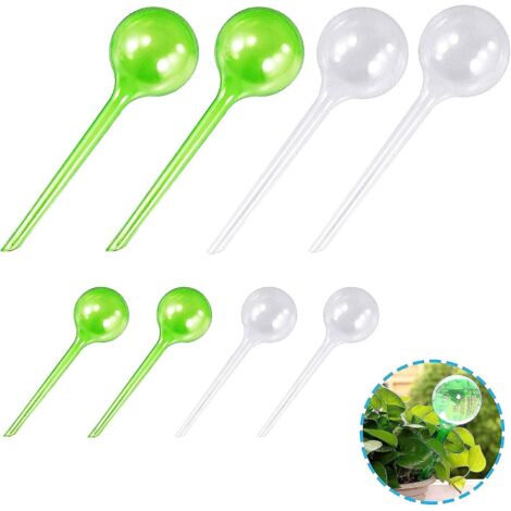 8 Pcs  (2 Tailles, Vert Et Transparents) Globe D'arrosage, Automatique Boule D'irrigation Pour Arrosage Plante Interieur Fleurs Jardin En Pot